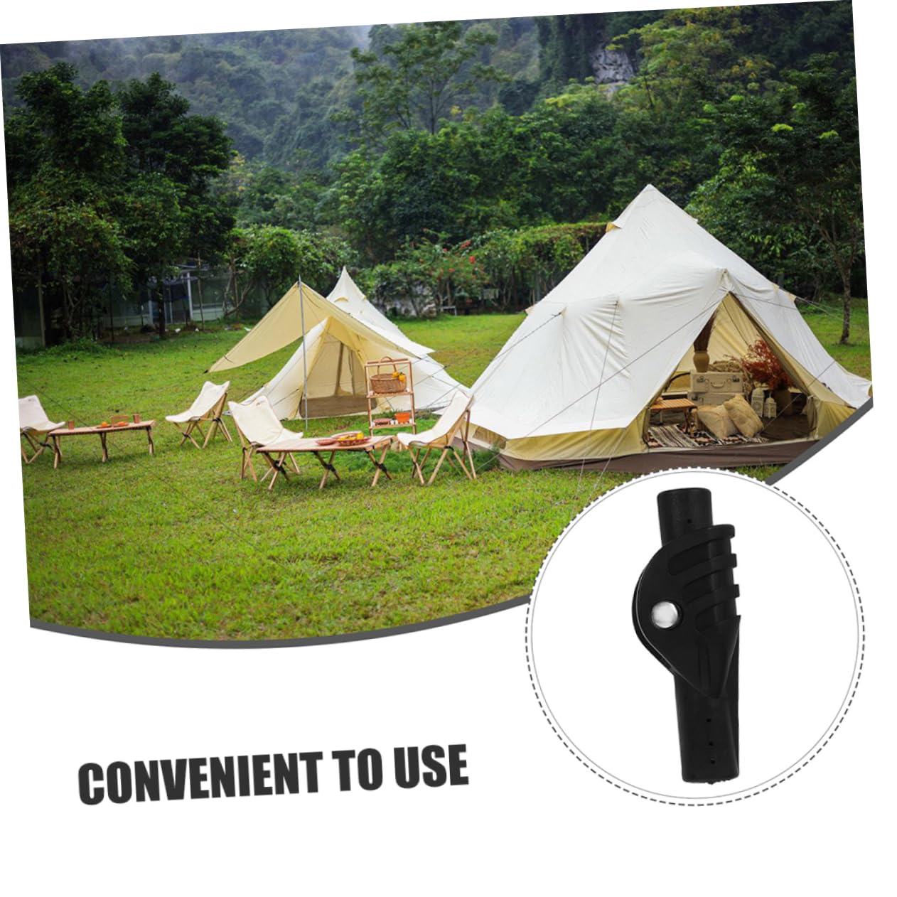 TOYANDONA Joint De Tente Fournitures De Camping pour Le Camping sous Tente Accessoire De Tente Glamping Joint De Tige De Support De Tente Joint De Poteau De Tente Nylon Black