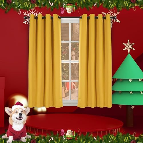 Miniatura 8 de MYSKY HOME - Cortinas opacas para dormitorio, con aislamiento térmico, oscurecimiento de la habitación y ojales, cortina de ventana para sala de