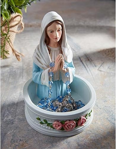 Miniatura 3 de The Madonna - Soporte para rosario, 5 pulgadas de alto con cuenco de 3.5 pulgadas de diámetro, devocional
