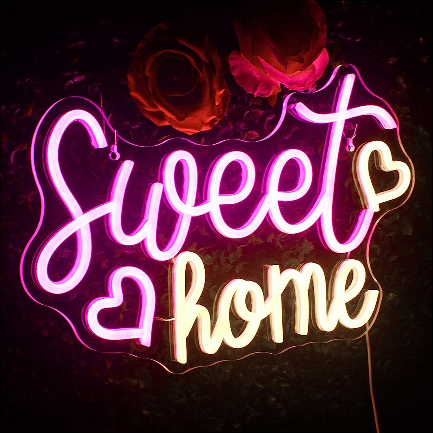 EPANO neón personalizadas letreros Letrero luminoso con luces nocturnas alimentadas por USB for decoración del hogar con LED rosa, 40X26cm