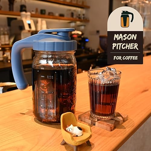 Miniatura 5 de Jarra de vidrio para leche materna de 32 onzas, jarra de boca ancha con tapa, contenedor de almacenamiento de jugo resistente a prueba de fugas de 1