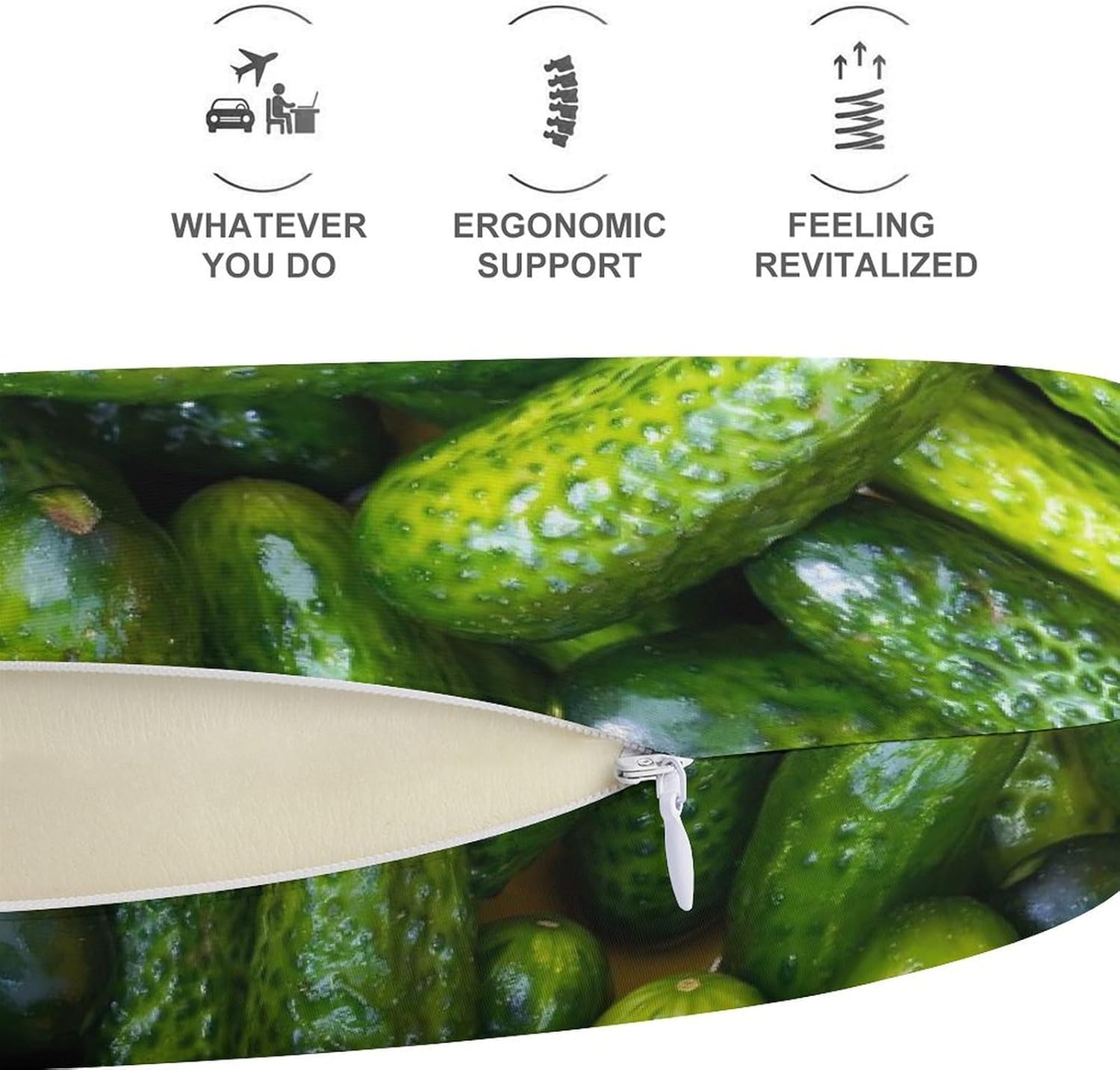 Cucumbers Memory Foam Pillows U Shaped Travel Neck Pillow