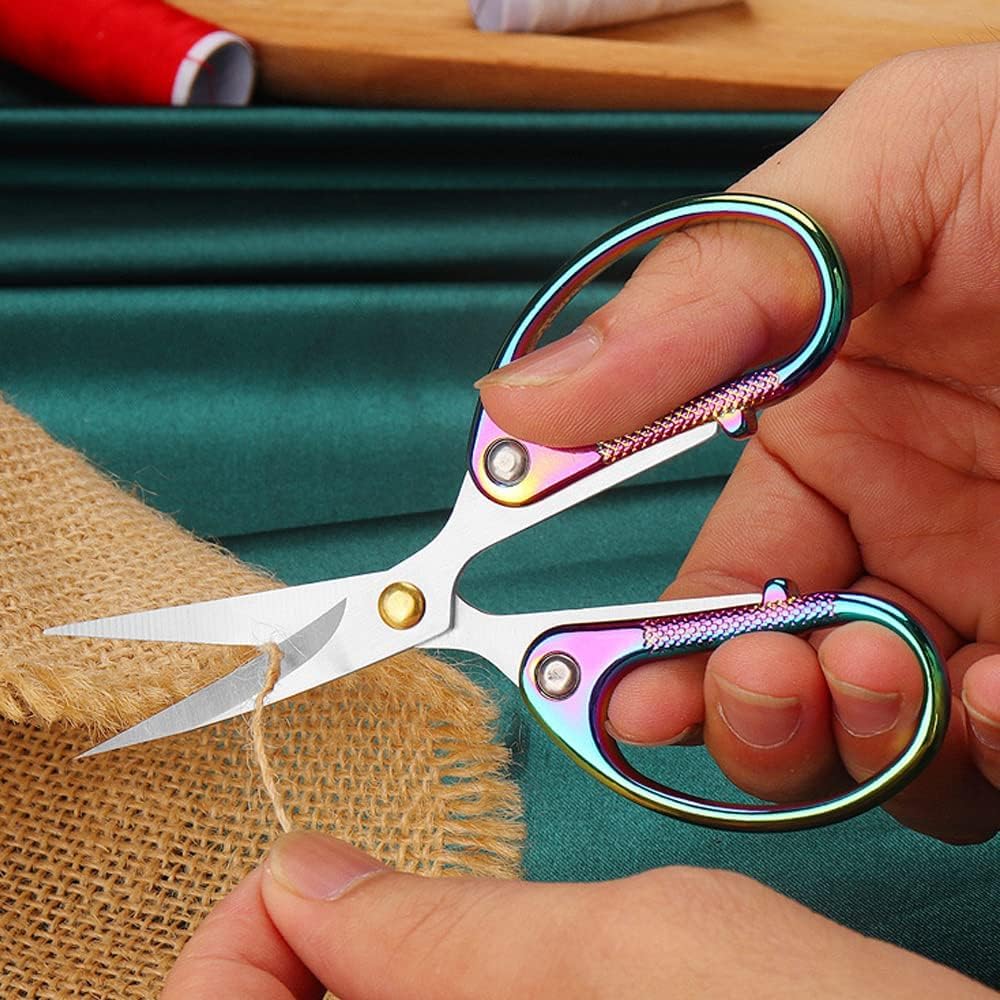 Tijeras de oficina, tijeras de cuchilla ultra afiladas, tijeras afiladas, resistentes para oficina, hogar, escuela, suministros de manualidades, tijeras multiusos, 5 pulgadas, coloridas