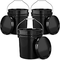 Vista 18 de EconoHome Contenedor de cubo amarillo de 5 galones con tapa, asas de metal con agarre de plástico para un fácil transporte, fácil de apilar