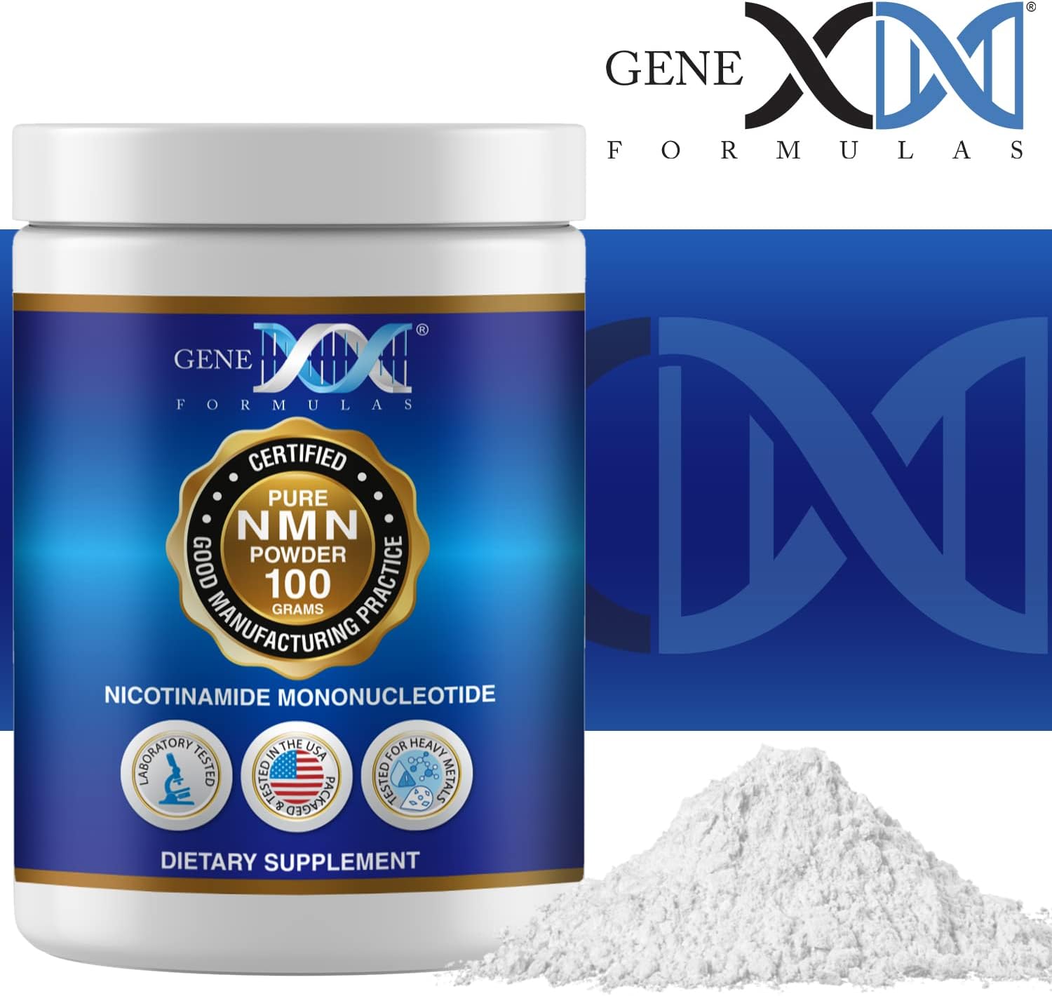 Genex Formulas Pure NMN Powder 100 Grams, Instant Dissolve, Shelf Stable, Non-Synthetic, PVP Free, Ultra-Low Density, 99.9% Pure NMN, Made in a US-Based, GMP, NSF & FSSC 22000 Certified Facility - Image 8