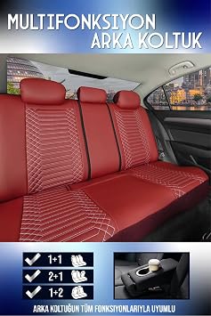 Mitsubishi Eclipse Cross ile Uyumlu Lüx Deri Oto Koltuk Kılıfı Ön Arka Takım Exclusive BORDO