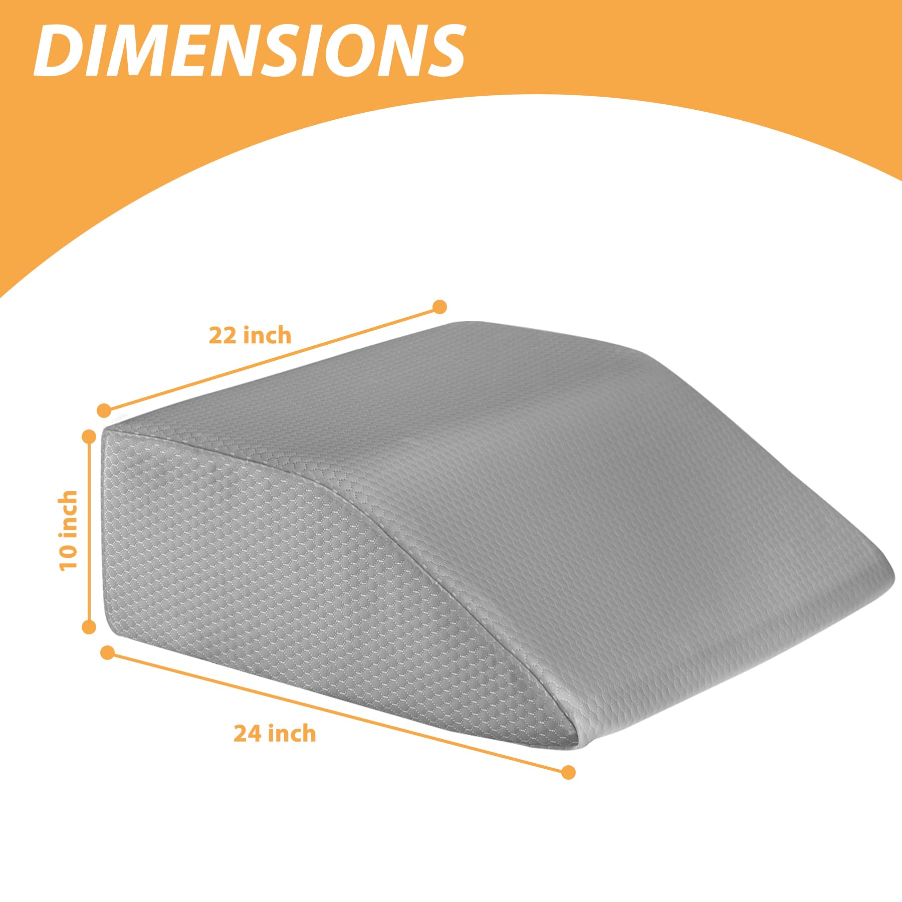 Bedluxe Beinerhöhungskissen, Beinkissen zum Schlafen, kühlendes Gel-Memory-Foam-Oberteil, Keilkissen für Beine, Beinkeile für Durchblutung, Schwellungen, nach Operationen – abnehmbarer Bezug (25,4 cm,