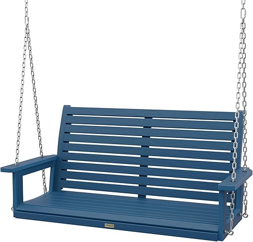 Miniatura 14 de YEFU Columpio colgante para porche al aire libre: banco de columpio de patio de 2 asientos, silla con columpios para todo tipo de clima con cadenas