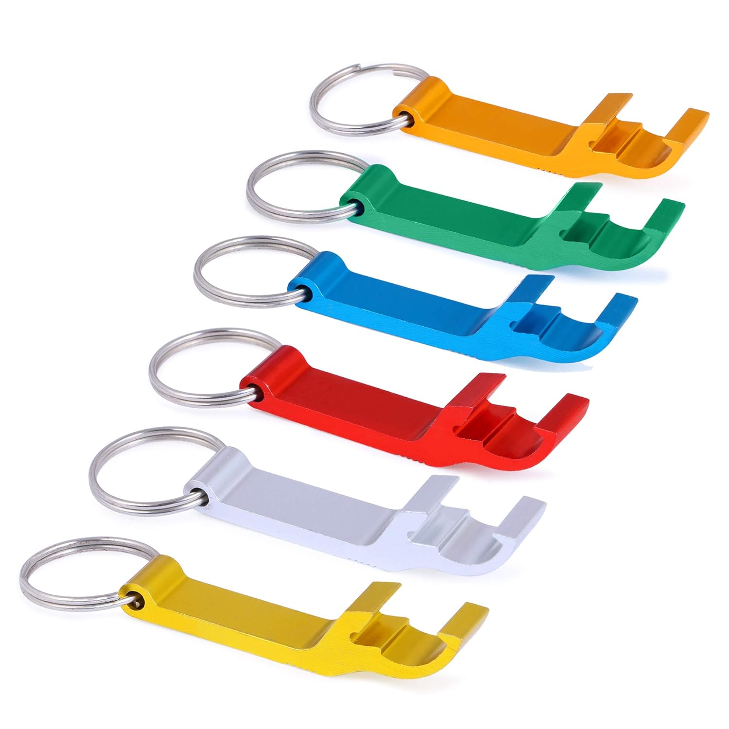 MK Aluminium Bottle Opener Key Ring Key Chain Multi Color Combo (Pack