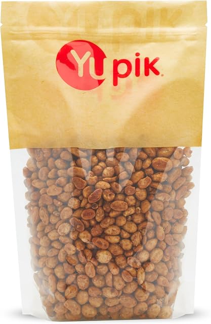 Yupik Honey Peanuts, 1 kg, Kosher, Noix assaisonnées, arachides blanches en revêtement au miel, coquille croquante, noix confites, collations sucrées, source de fibre, parfait pour les fêtes & Soirées de jeux