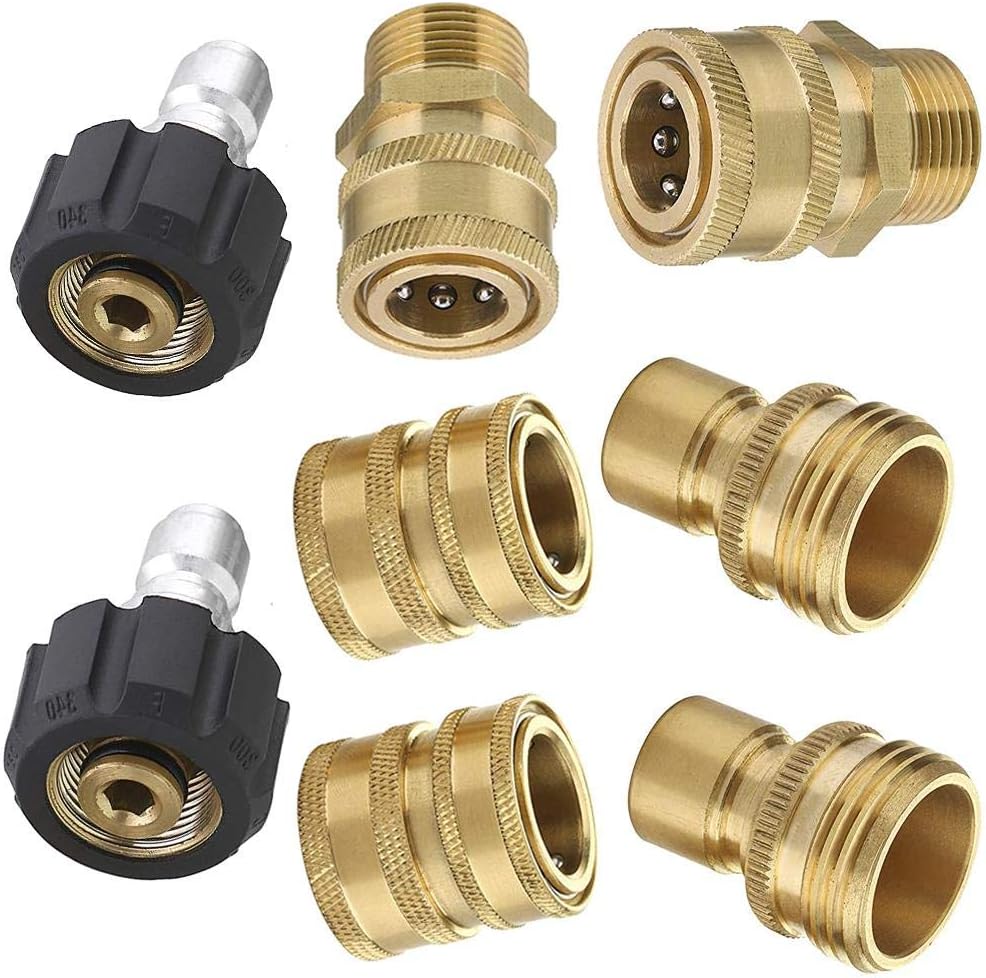 BraveWind 8 Pcs/Set Pressure Washer Adapter Set, Quick Disconnect Kit