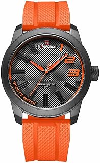 Naviforce Original NF9202T-B-O-O Wrist Watch For Men For Dream NF9202T With Black Dial Rubber Belt with Orange Color
