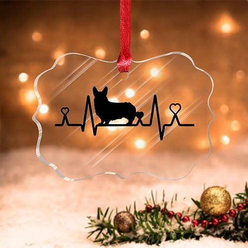 Miniatura 9 de Swavecat Chow Chow - Silueta de perro, latido del corazón, adorno de Navidad, recuerdo de Chow Chow, corazón salvavidas, acrílico para árbol de