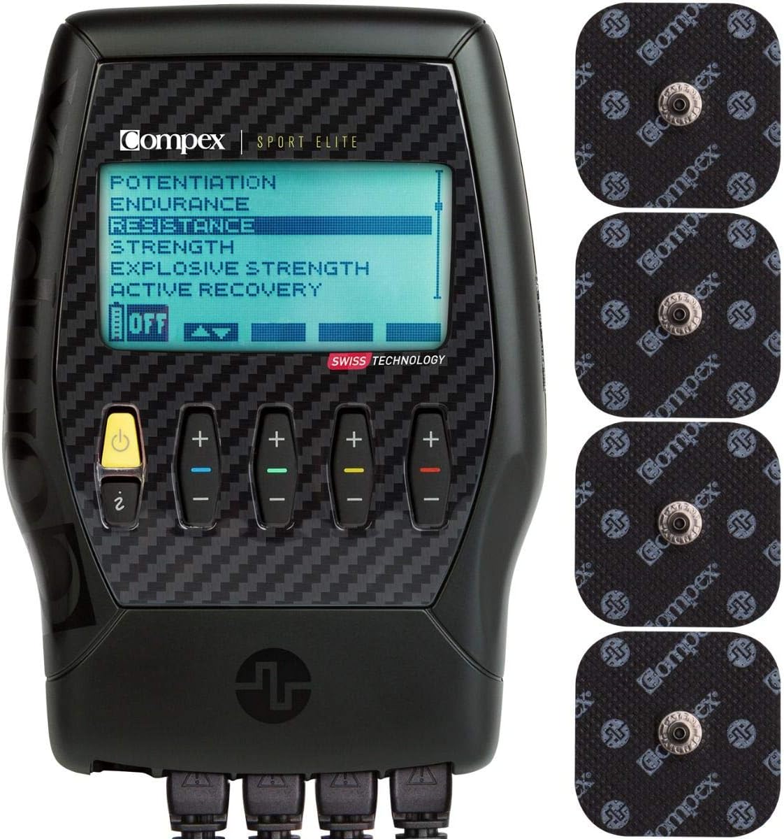 Compex Sport Elite 2.0 Muscle Stimulator with TENS Bundle Kit: Muscle Stim, 12 Snap Electrodes, 10 Programs, Lead Wires, Battery, Case / 4 strength, 2 warm-up, 3 recovery, 1 TENS