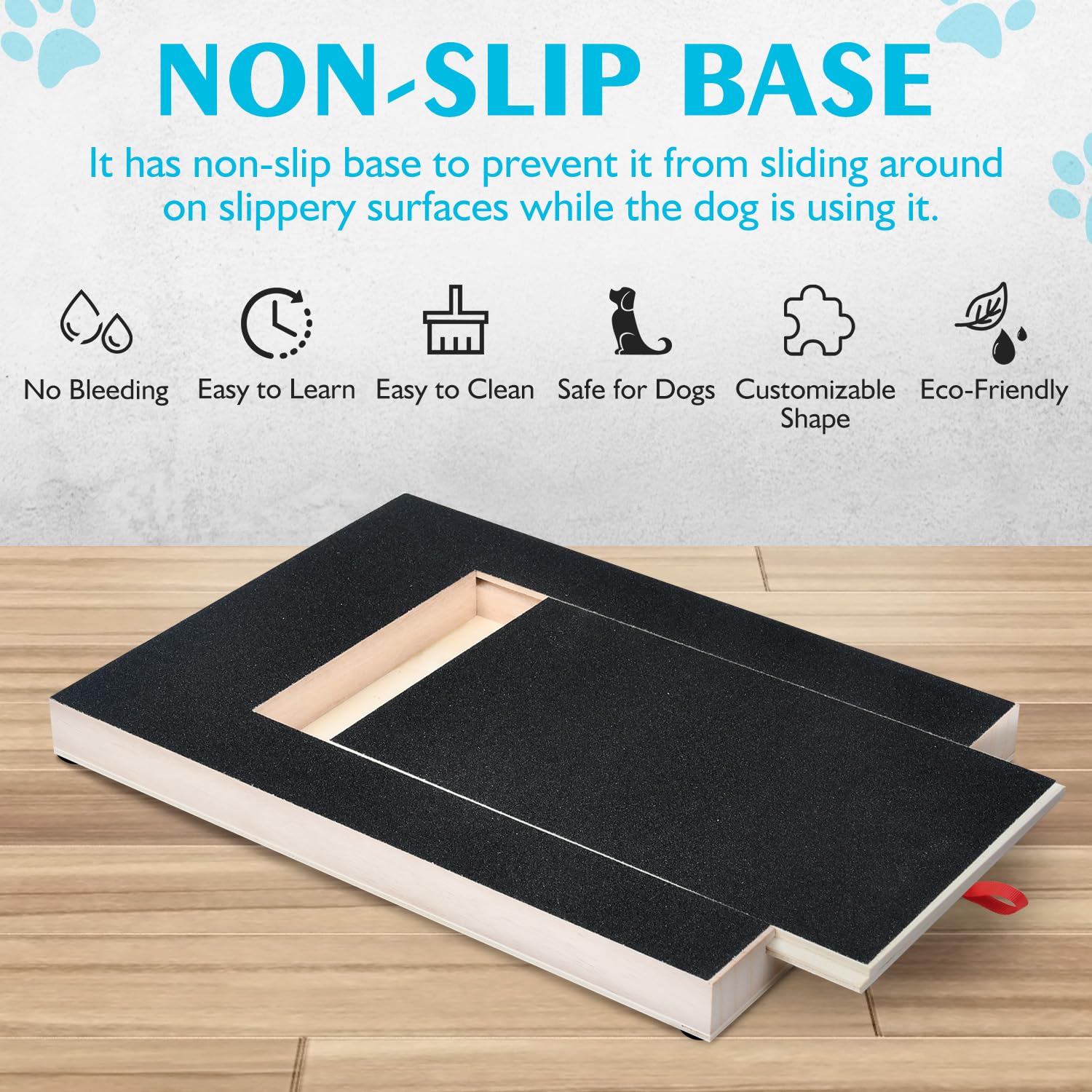 KIKIGOAL Dog Nail Scratch Board File,Wooden Dog Nail File Board with Built-in Snack Box Sandpaper Puppy Nail Grinding Pad Sturdy Dog Paws Scratch Board for Pets Nail Care Include One Extra Sandpaper - Image 3