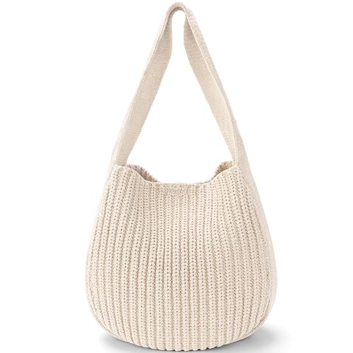 hatisan Crochet Bags for Women - Summer Beach Tote, Aesthetic Hippie Knit Bag