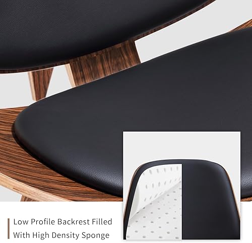 Miniatura 6 de Silla de salón moderna de mediados de siglo, piel sintética, diseño clásico de madera contrachapada con trípode, sillas decorativas de madera maciza