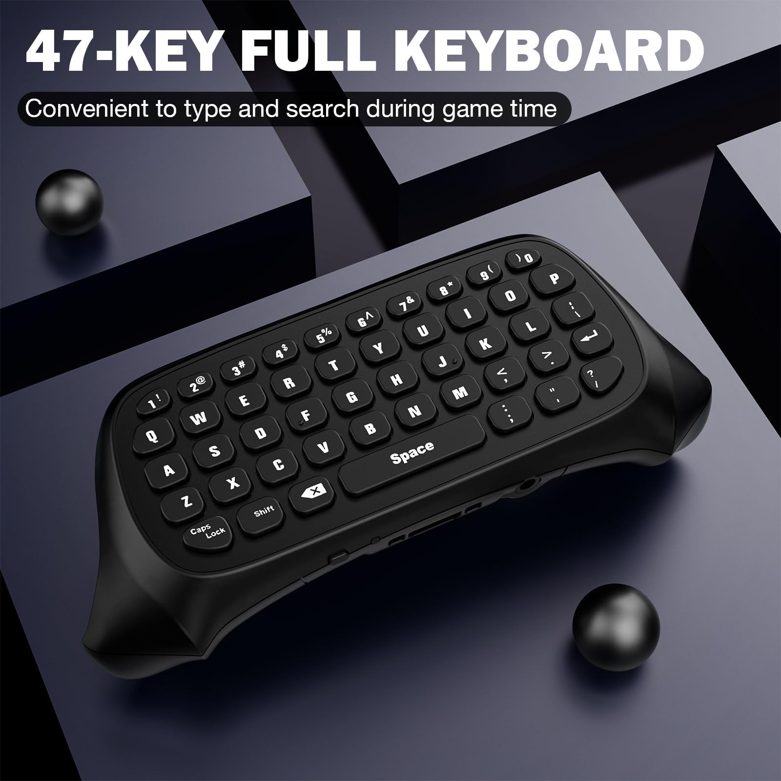 MoKo Xbox One Clavier en Anglais à Rétroéclairage Vert, Manette de Jeu Récepteur 2.4G Casque Prise Jack Audio pour Xbox S/Elite/Series X/S 2020, Anthracite Noir