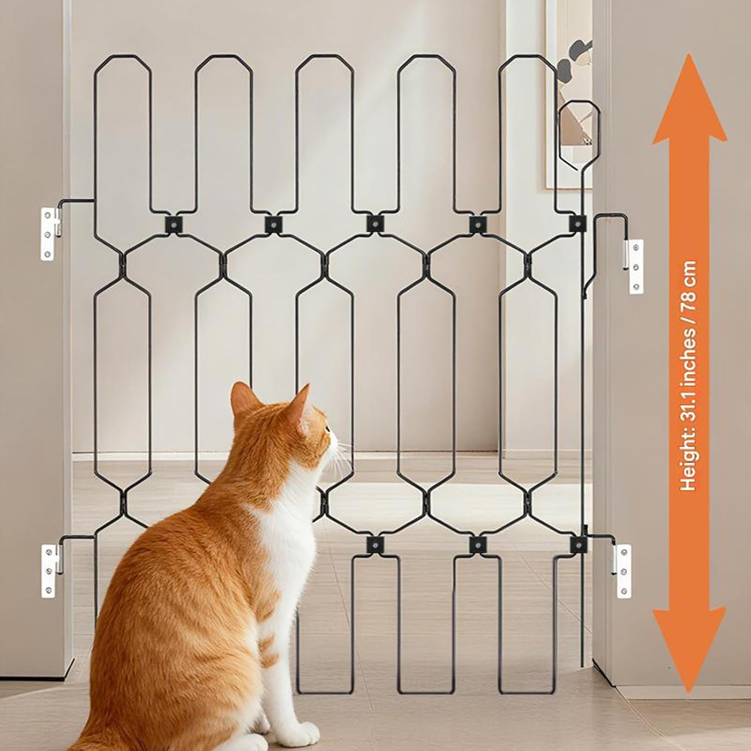 (Pack of 1) Escape Dog Barrier Modifiable to 30.7 Inches Width Secure for Small Intermediate Large Canines Indoor and Outdoor Application Garage Gate