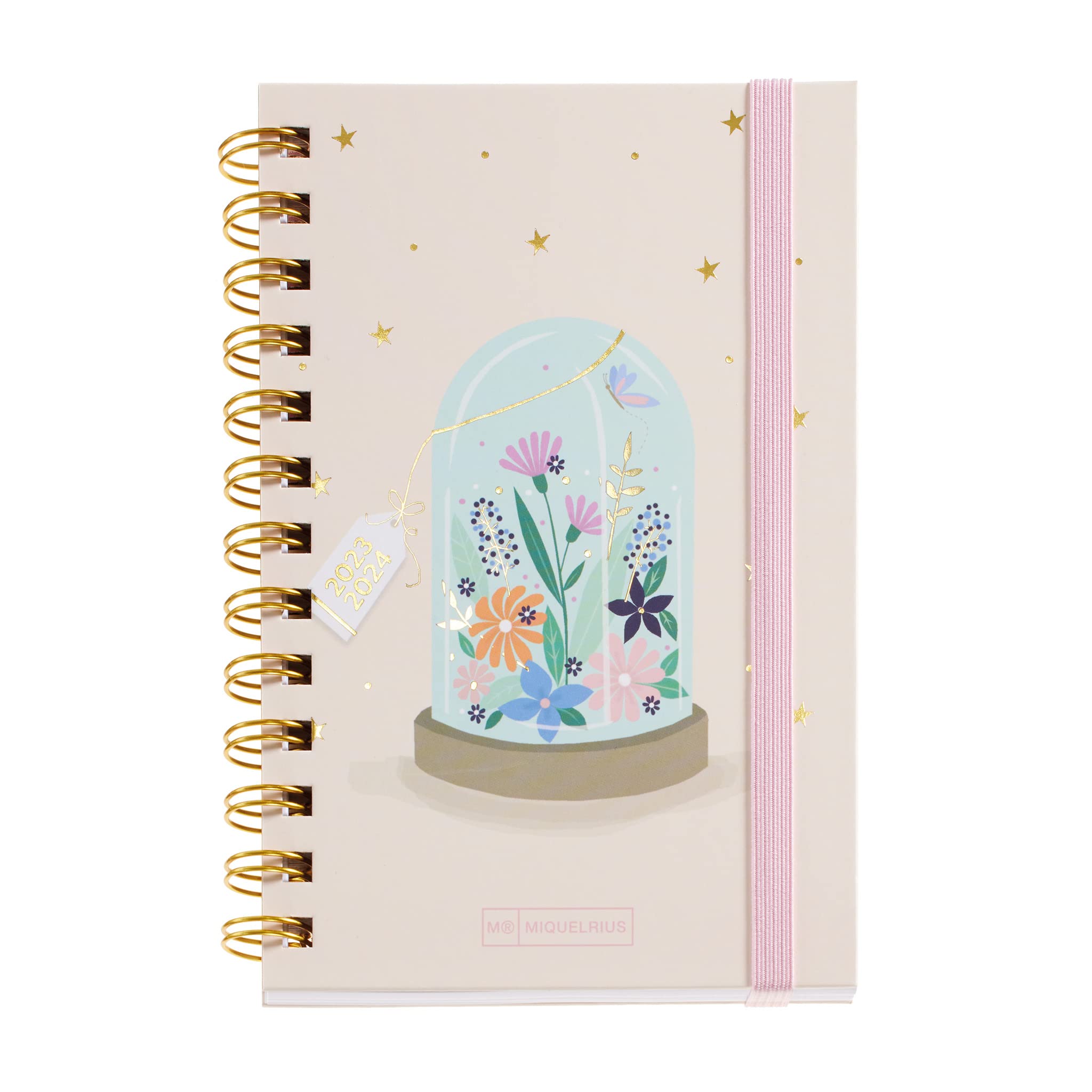 Miquelrius - School Planner 23-24, September 2023 to August 2024, 12 Months, Size 11.7 x 17.4 cm, Page, Garden, Spanish-English