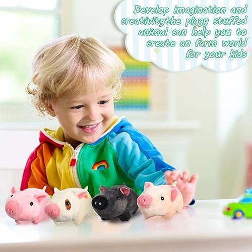 Miniatura 7 de Chalyna Paquete de 12 lindos juguetes de animales de peluche de 4 pulgadas, mini adorno de peluche de muñeca de peluche, llavero, bolsa de mano,