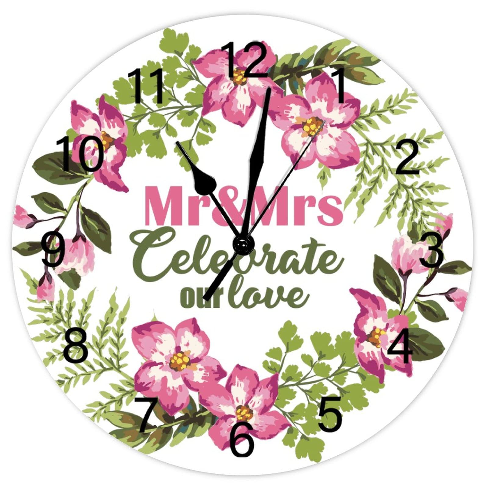 Horloge murale cadeau de pendaison de cremaillere romantique theme Mr Mrs