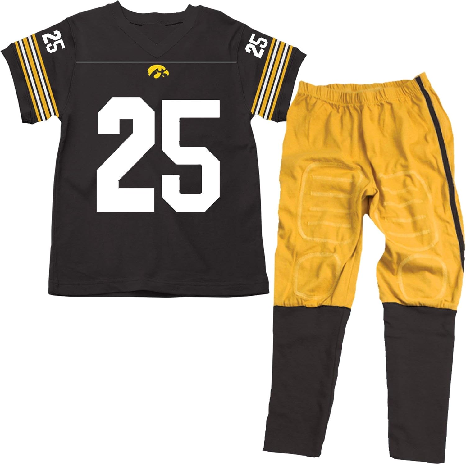 Wes & Willy Iowa Hawkeyes SS Football Pajama 7 / As Shown