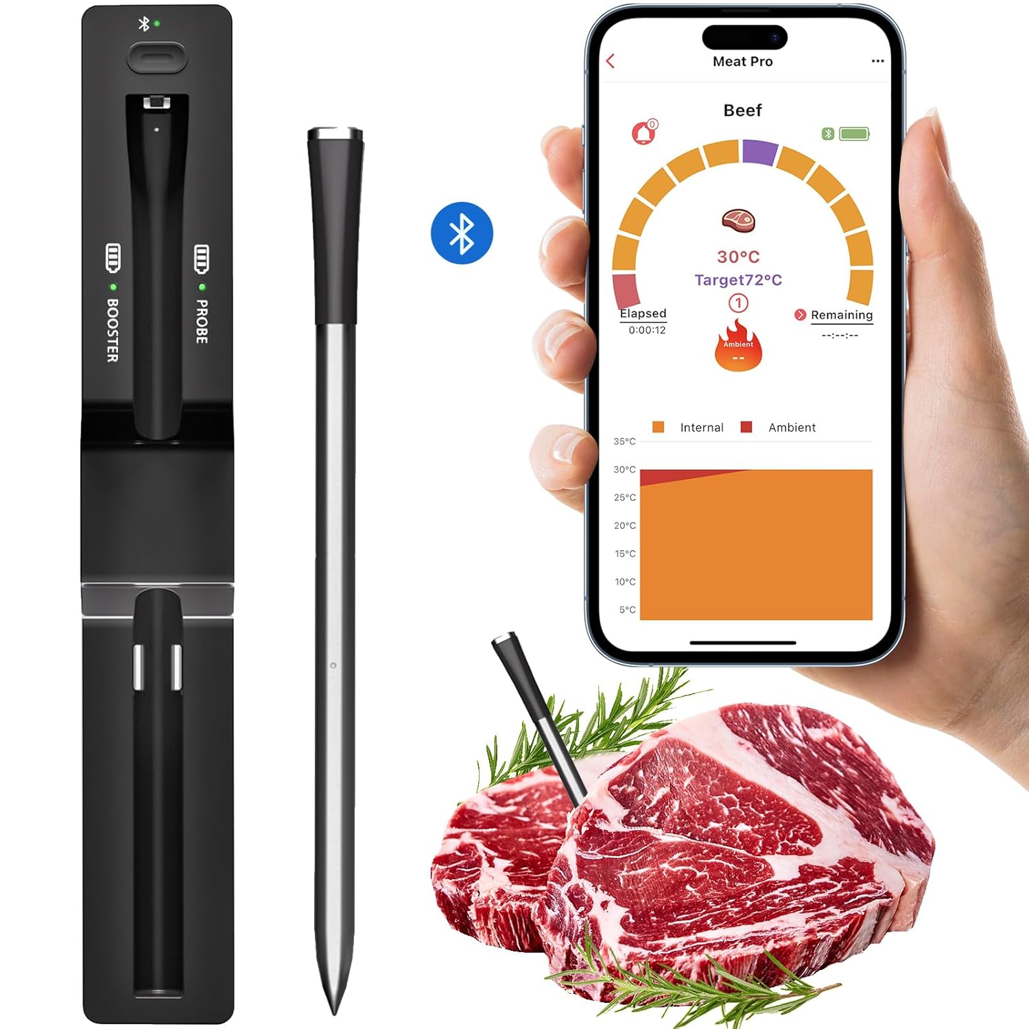 Termometro Per Alimenti Misurazione Della Temperatura Di Cottura Sonda Elettronica Penna Di Misurazione Della Temperatura Di Cottura Della Cucina - Foto 2