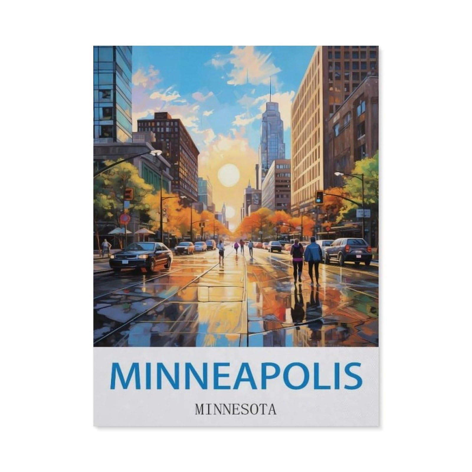 BEAYODKP 5D Diamond Painting，Minneapolis Minnesota，Diamond Embroidery Cross Stitch（30 x 40 cm/11.81 x 15.74 inches）-CN45