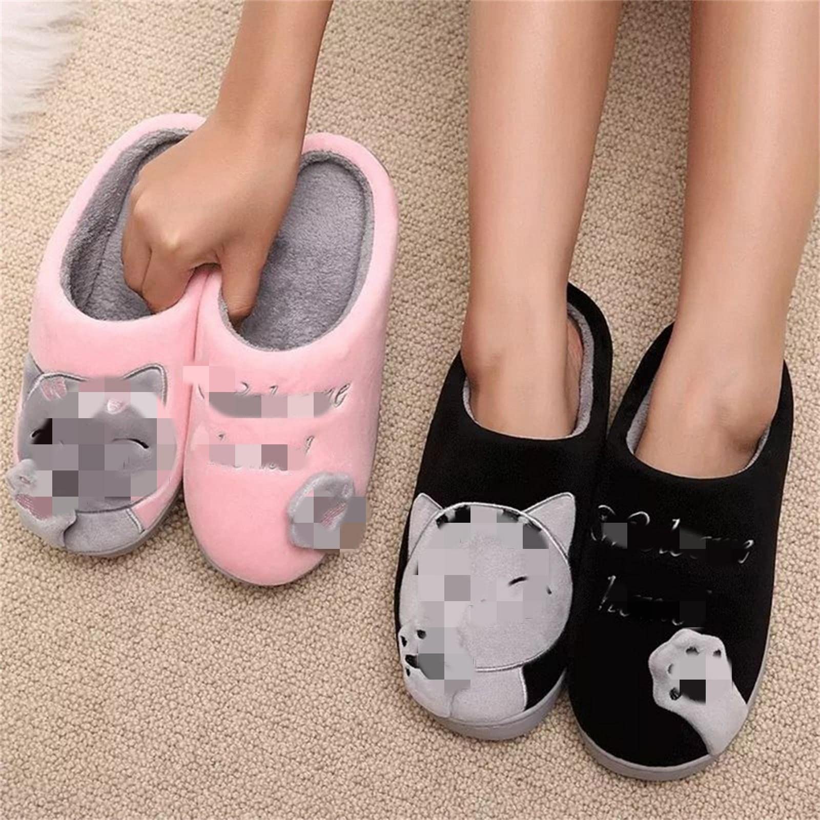 Pantuflas de Algodon Zapatillas De Invierno Zapatos De Casa De Interior Chanclas