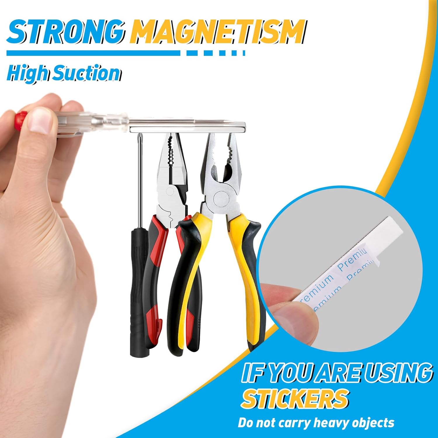 Grtard 60 Pack Powerful Neodymium Bar Magnets, 60 x 10 x 3 mm Rare Earth Magnet Bar, Rectangle Magnet,Neodymium Magnets with Double Sided Adhesive Backing for Outdoor, Fridge, Whiteboard