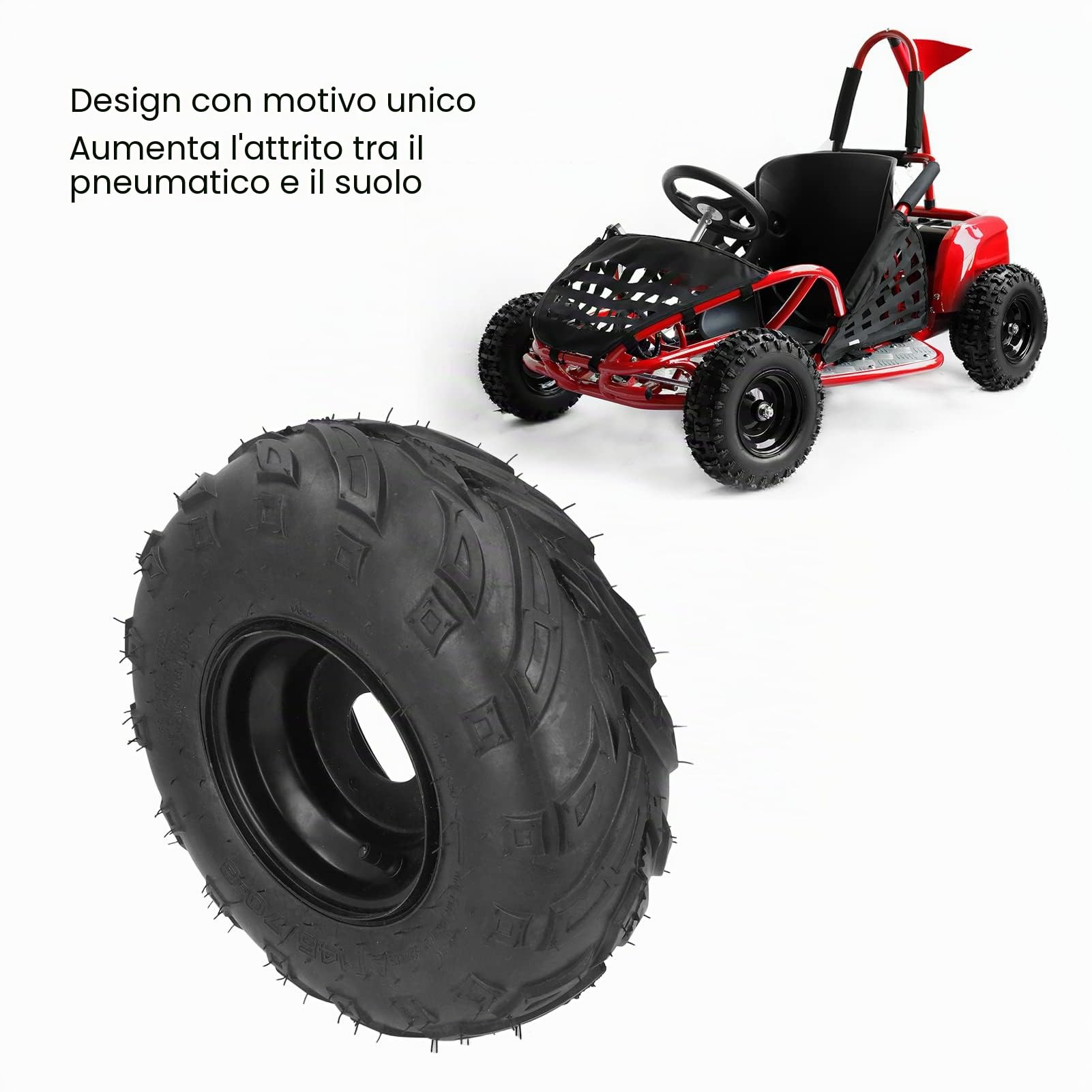 Voluxe Pneumatico 145/70-6, Pneumatico Flessibile in Lega d'Acciaio ATV Tubeless Gomma Universale per Go Kart UTV Quad Bike 4 Ruote