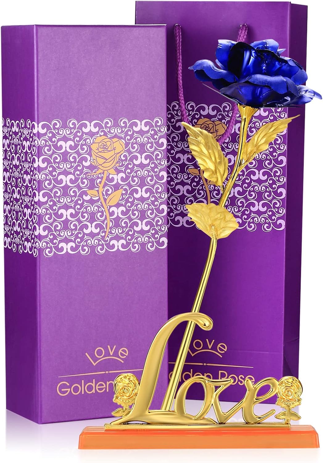 24k Gold Galaxy Rose Petals, Artificial Forever Rose Flower, Foil