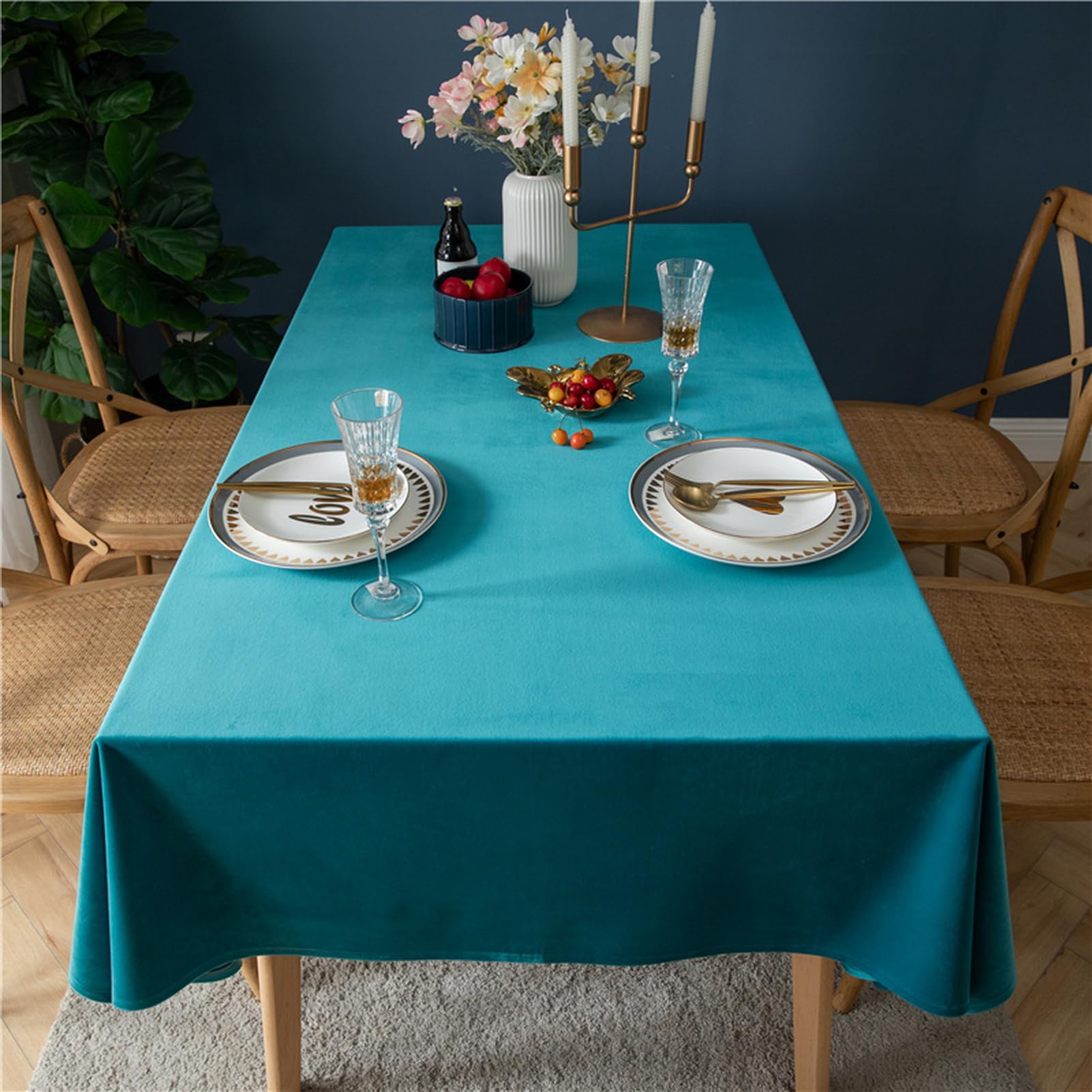 Lifup Manteles Mesa Antimanchas Rectangular Duradero, Protege la Mesa Adecuado para Sala de Estar, Comedor, Cocina Rojo 85 x 85 cm