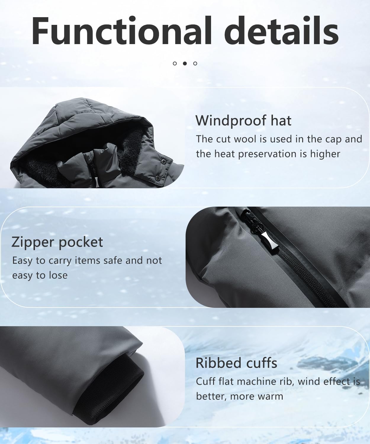 Kids Boy's Winter Coat Fleece Lined Waterproof Jacket Puffy Cotton Coat Thick Hooded Down Outdoor Coats - Image 6