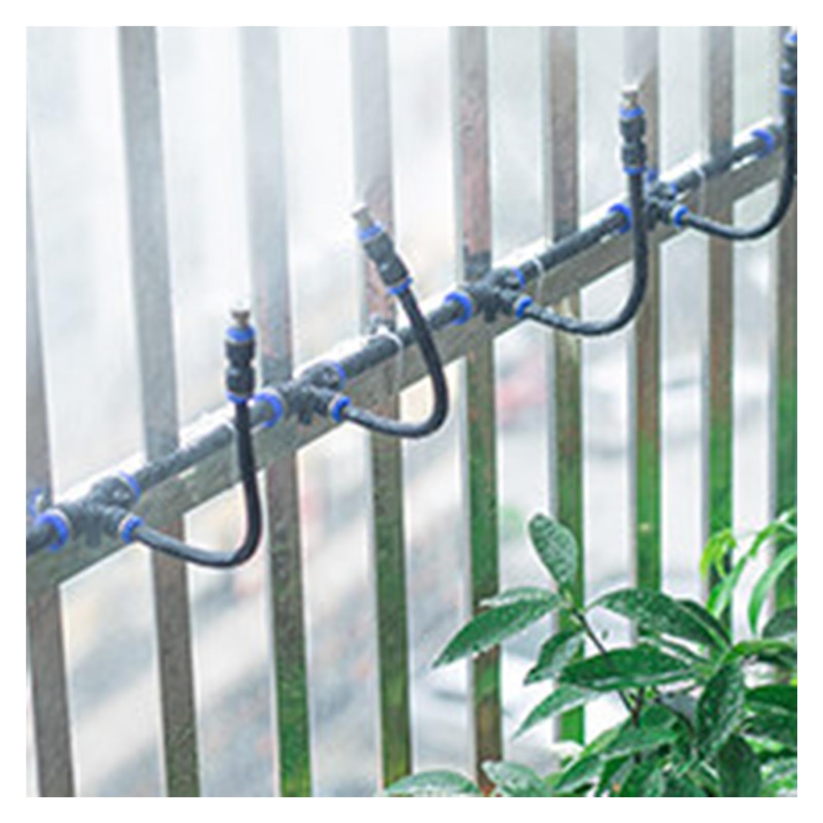 ERRULAN Kit Sistema irrigazione Patio Giardino | Uscita dell'acqua regolabile con ugelli pieghevoli, versatile, connessione rapida(10cm Nozzle,32.8ft(10m))