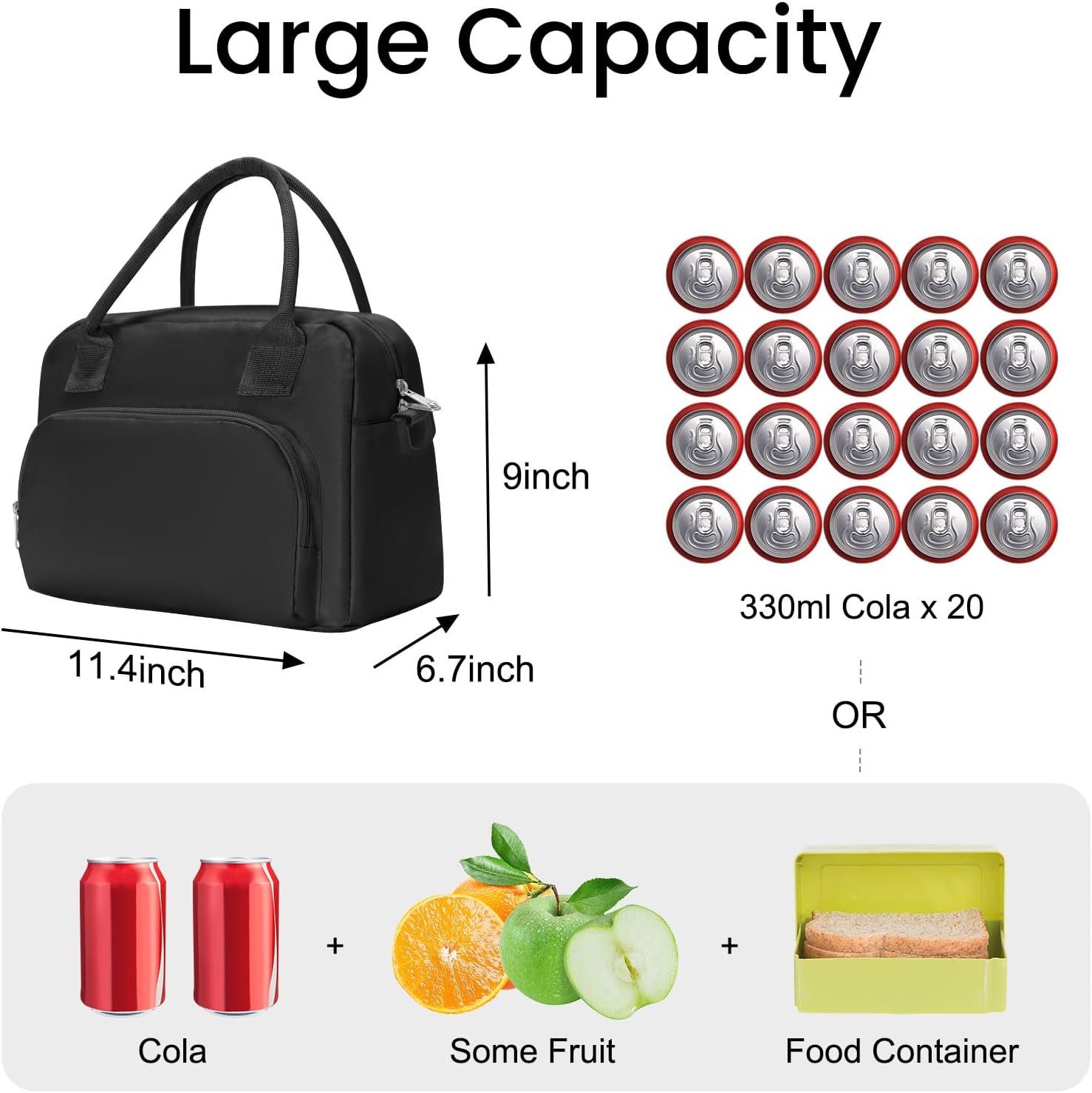 MAMONA Lunch Bag for Women Men Large Capacity Reusable Lunch Box Corduroy Insulated Cooler Tote Bags for Office Picnic - Image 2