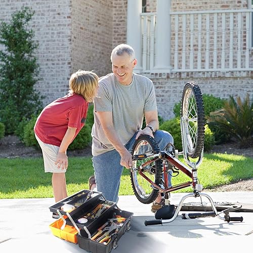 Miniatura 7 de Caja de herramientas organizadora de 16.5 pulgadas de 3 capas de plástico con mango portátil, perfecta para el hogar, oficina, maletero del coche,