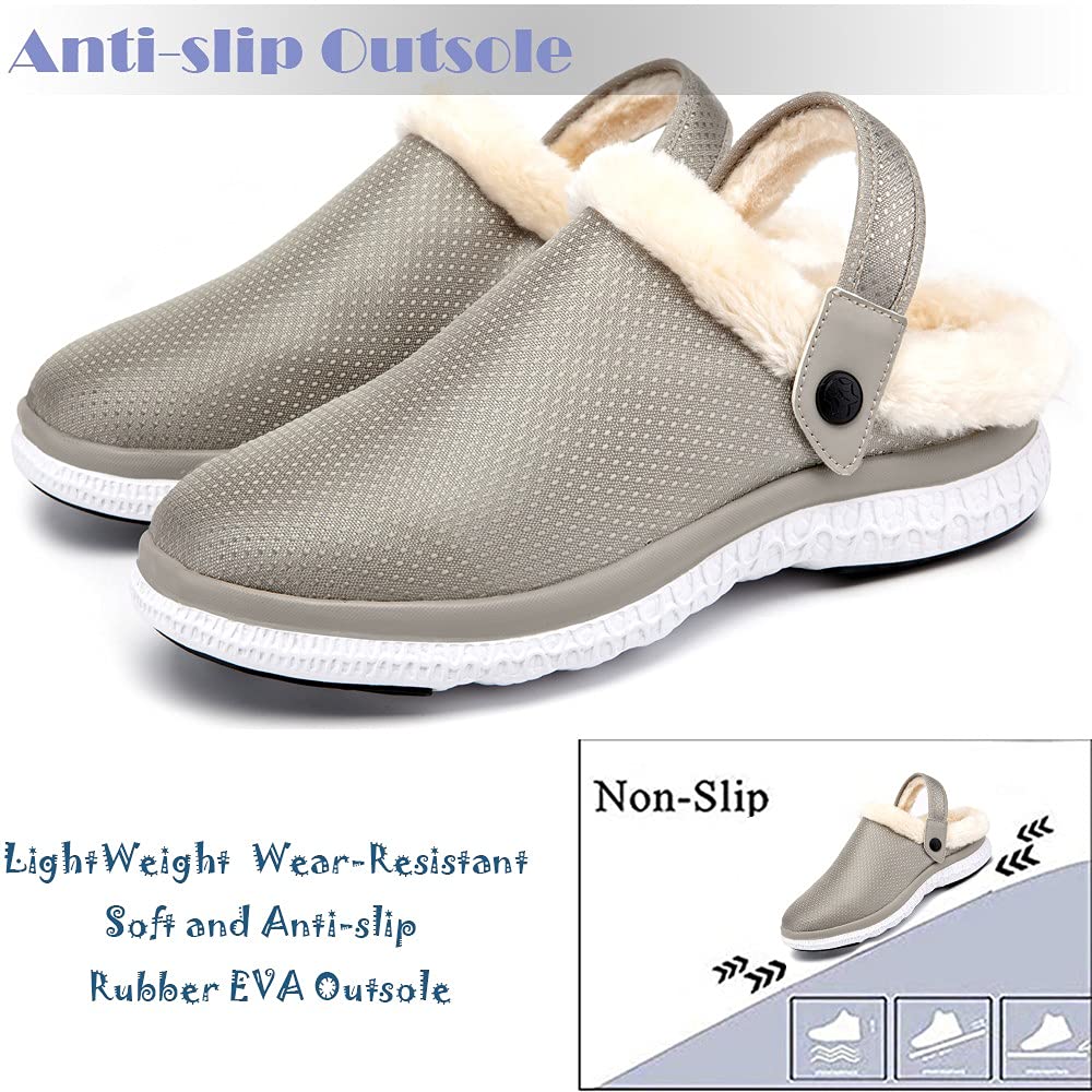 Pantofole Uomo Donna Pantofola Invernali Calde Pelliccia Scarpe da Giardino Ciabatte da Casa Zoccoli e Sabot Comode 36-48