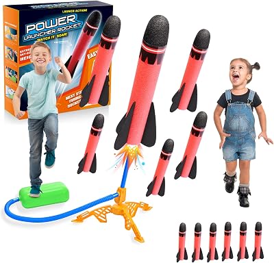 Anginne Rakete Luftdruck, Outdoor Spielzeug für Kinder – Geschenke für Jungen Mädchen