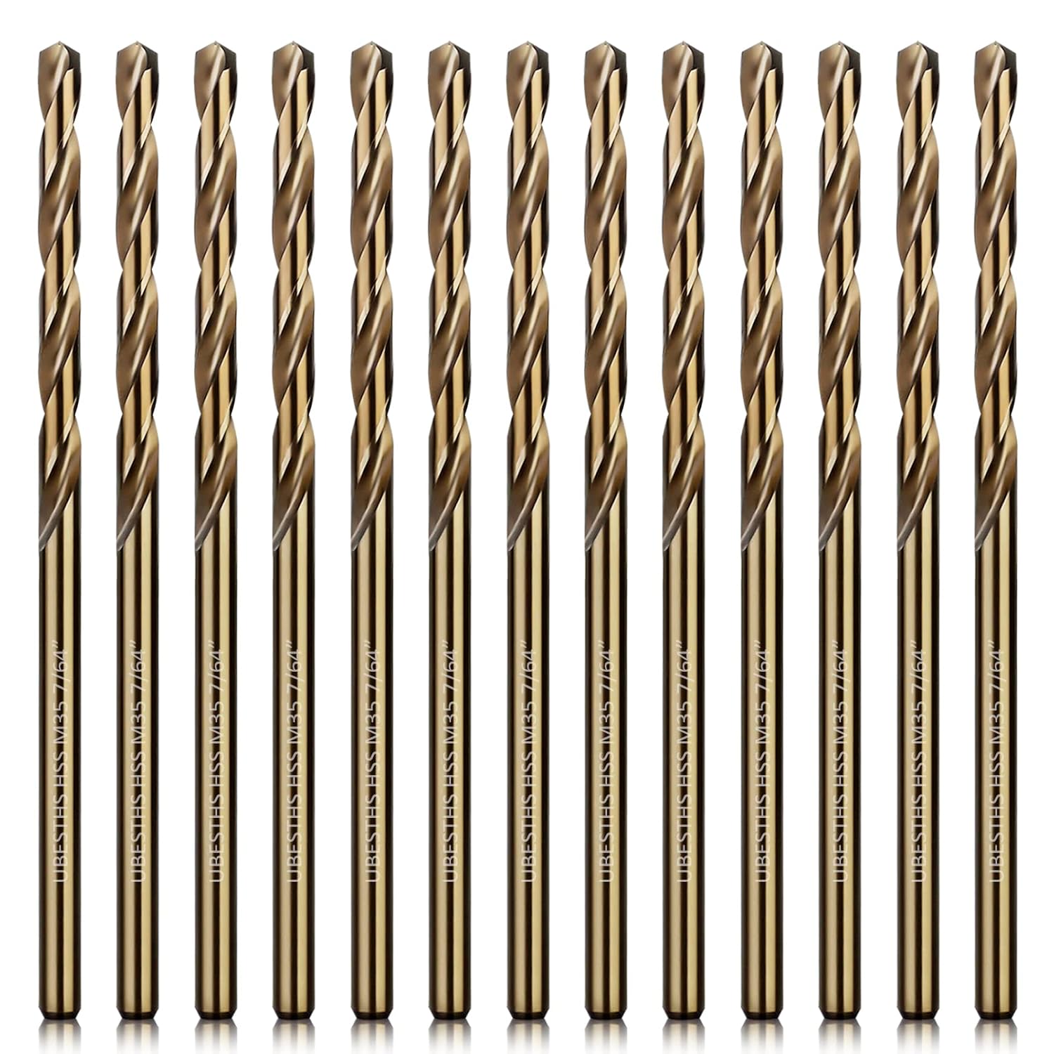 7/64" Cobalt Drill Bits 12Pcs, M35 HSS Metal Drill Bit Set with Storage Case for Hard Metal, Stainless Steel, Cast Iron