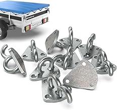 Tarpofix 10 Pcs Tarpaulin Hooks Three Holes for Trailer Tarpaulin and Netting Heavy Duty Galvanised Cast Iron Hooks Heavy Duty for Trailer and Board Walls