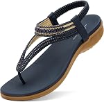 Littleplum Femmes Arch Support Flip Flops Summer Beach Chaussures Bracelet de cheville String Elastique plat Sandales