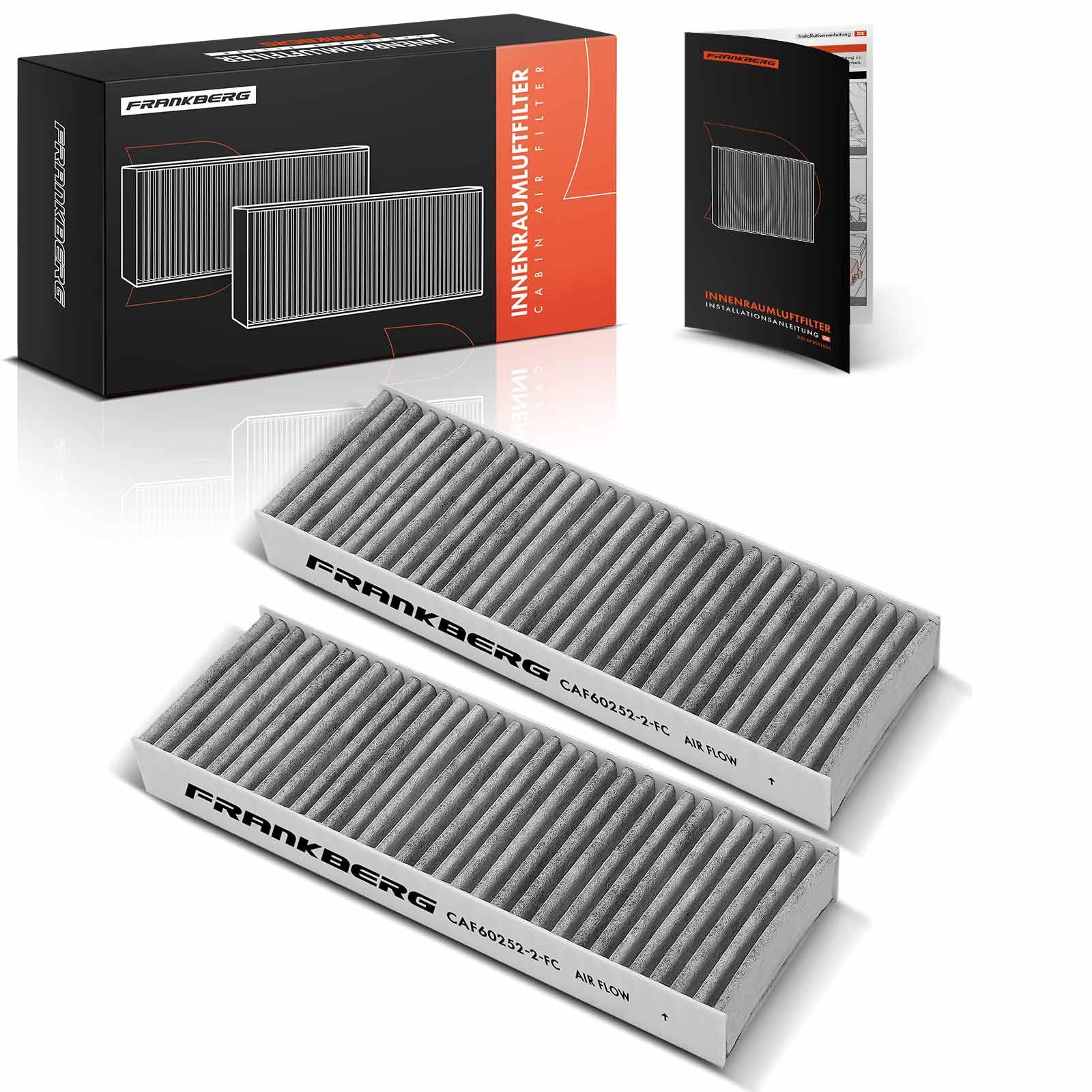 Frankberg 2x Cabin Air Filter Compatible with DS3 Crossback 2018-2024 Corsa F 2019-2024 2008 II 2019-2024 208 II 2019-2024 Replace# 9833350880