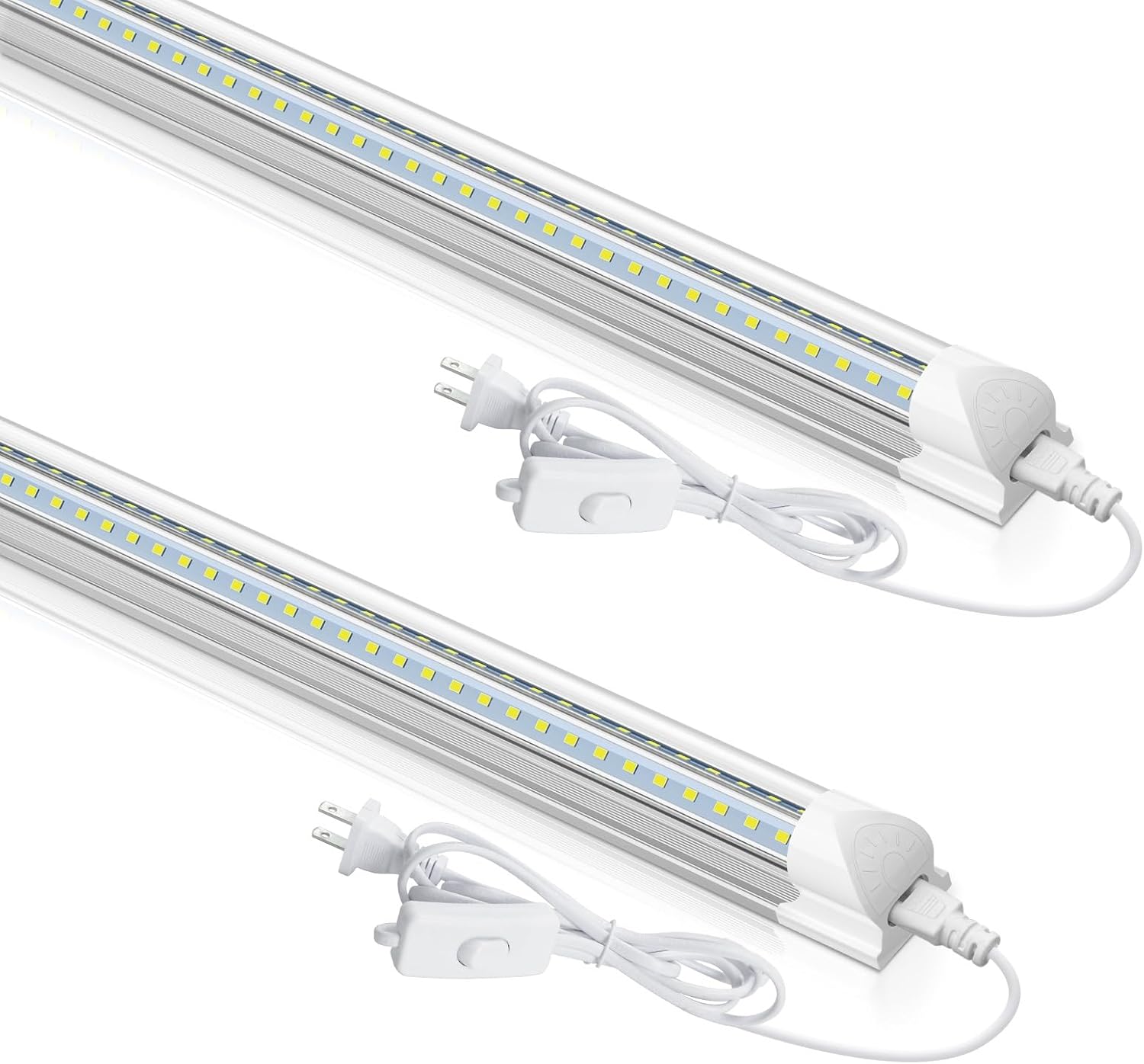 CNSUNWAY LED Shop Light 3FT, 30W 6500K Cool White, T8 LED Tube Lights, 4000LM V-Shape Ceiling Shop Lights, Linkable Under Counter Light for Kitchen, Garage, Workbench, Basement, ETL Listed (2 Pack)