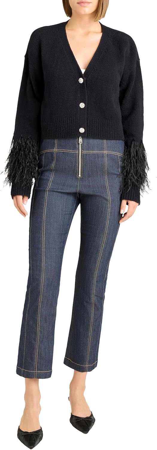 Cinq à Sept Womens Bria Feather Cardigan - Image 2