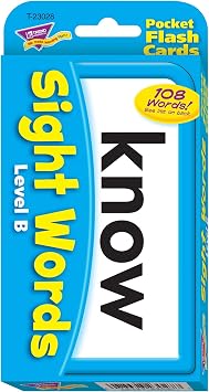 Trend Enterprises Sight Words Level B Pocket Flash Cards, Great for Skill Building and Test Prep, 56 Two-Sided Cards Included, 108 Commonly-Used Words, for Ages 5 and Up
