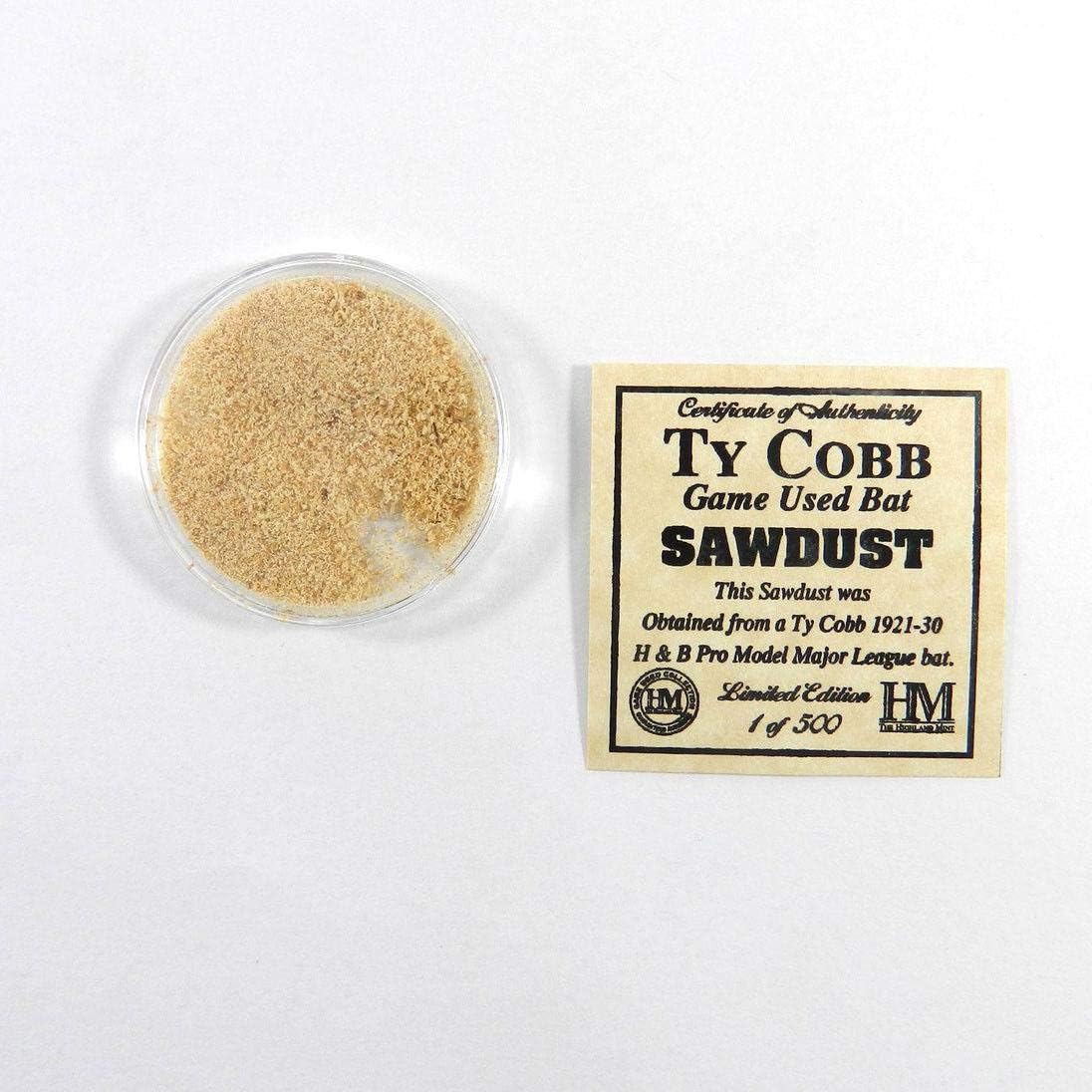 Highland Mint Ty Cobb Game Used Bat Sawdust Limited Edition 1 of 500