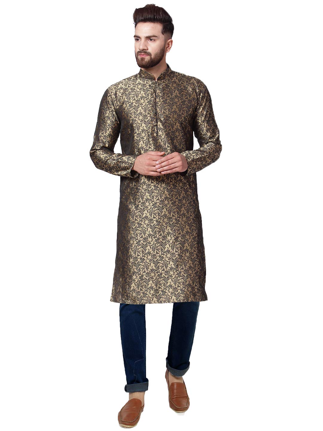 jompers (Since 2003 Men's Jacguard Silk Kurta-picture-51