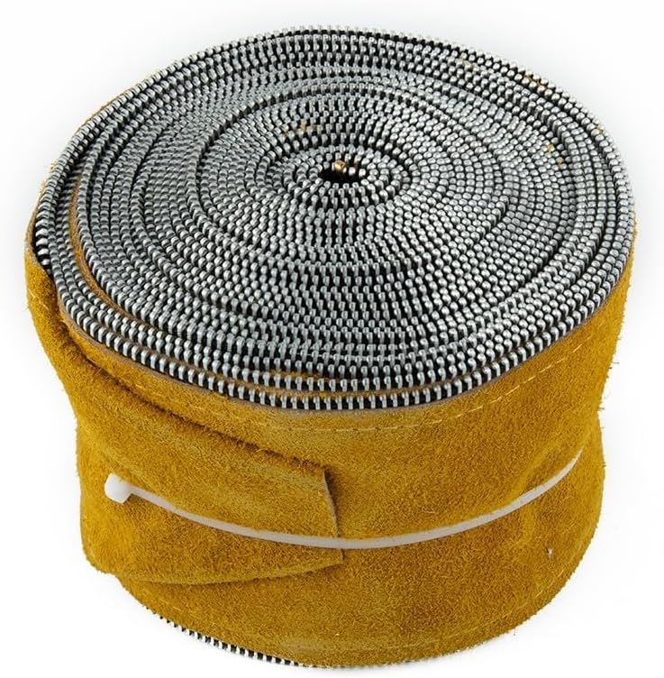 TIG MIG Welding Torch Cable Hose Cover, 25 Ft Long 4 In Wide, Heavy-Duty Cowhide Leather,Flame-Retardant Cowhide Leather Sleeve
